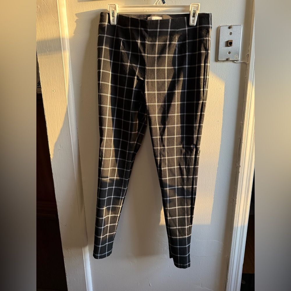 Calvin Klein Office Wear Black and White Checkered Pants Size 10 - Picture 1 of 6